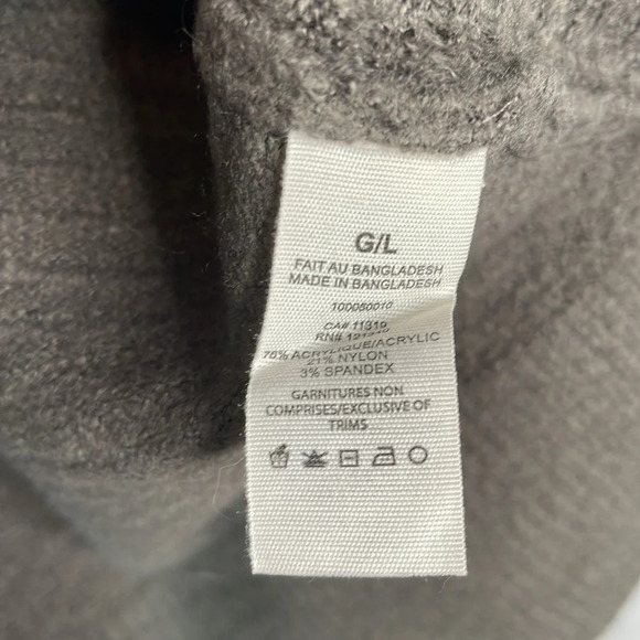 GARAGE NWT Blackened Pearl Grey Horizontal Rib Stitch Funnel Neck Sweater Size L - Picture 8 of 11